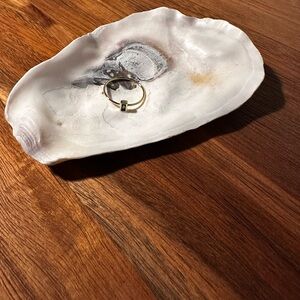 Minimalist Gold on Silver Green Glass Ring